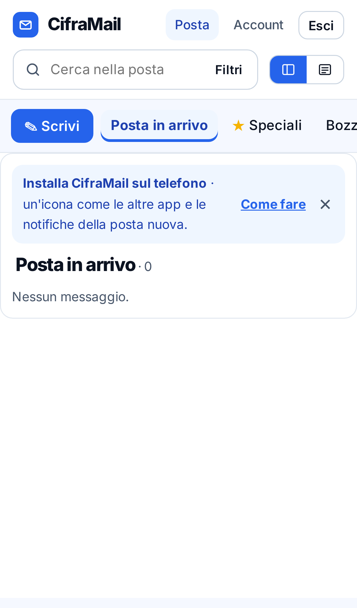 La webmail Avvocato.pro su telefono
